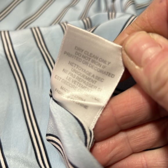 Equipment Blue Stripe Silk Long Sleeve Button Down Blouse Size XS - Picture 9 of 9